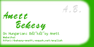 anett bekesy business card